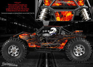 'Hell Ride' Reaper And Flame Themed Decal Skin Kit For Axial Yeti Monster Buggy 1/8 Body # Ax31039 - Darkside Studio Arts LLC.