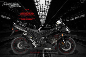 Graphics Kit For Yamaha 2002-2014 Yzf-R1 "The Outlaw"  Wrap For Shroud Cowling Fairing - Darkside Studio Arts LLC.