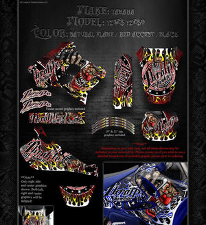 GRAPHICS KIT FOR YAMAHA 1989-1995 YZ125 & YZ250 "THROTTLE JUNKIE"  WRAP FITS OEM PARTS - Darkside Studio Arts LLC.