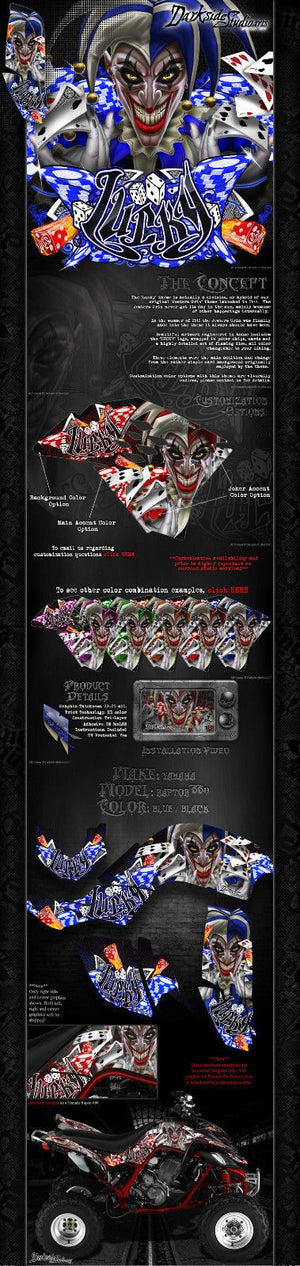 Graphics Kit For Yamaha Raptor 660 "Lucky"  Set Decals Wrap For Oem Parts & Plastics - Darkside Studio Arts LLC.