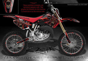 Graphics For Honda Crf70 2004-2012  Wrap  For Red Parts "The Demons Within" - Darkside Studio Arts LLC.