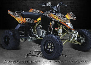 Graphics Kit For Suzuki Ltr450 Ltr450R Quadracer Atv  "Machinehead" Fire Edition Skull - Darkside Studio Arts LLC.