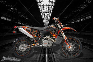"Hell Ride" Graphics Wrap Fits Ktm 2008-2011 Exc Xcw 250 300 450 525 - Darkside Studio Arts LLC.