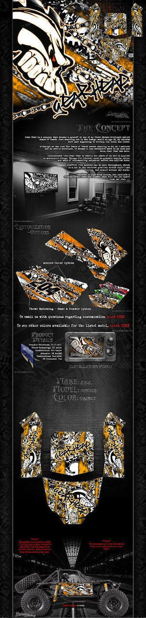 'Gear Head' Skin Wrap Kit Fits Axial Rr10 Bomber Body # Ax90053 - Darkside Studio Arts LLC.