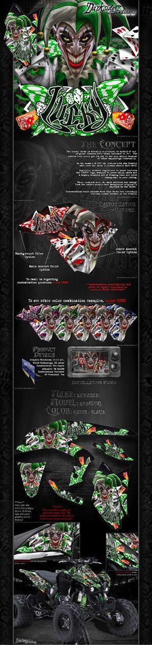 Graphics Kit For Kawasaki Kfx450R  Wrap Decal  "Lucky" Fits Oem Plastics / Parts - Darkside Studio Arts LLC.