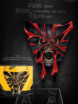 Graphics Kit For Can-Am Hood  For Maverick & Commander "The Demons Within" Wrap  Decal - Darkside Studio Arts LLC.