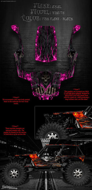 'Hell Ride' Skin Hop Up Graphics Kit Fits Axial Wraith 1/10 Body # Ax04027 - Darkside Studio Arts LLC.