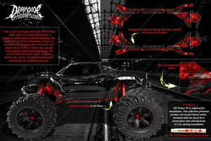 'Hell Ride' Aftermarket Printed Flames Graphics Fits Shock Towers On Traxxas X-Maxx 6S 8S Chassis - Darkside Studio Arts LLC.
