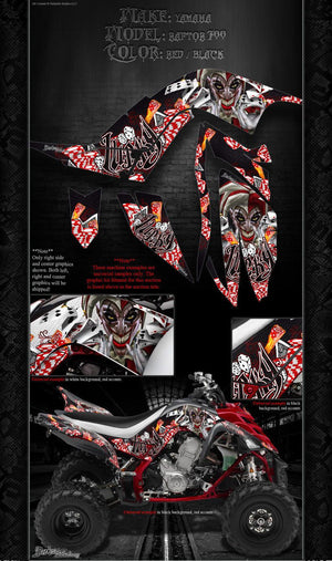 Graphics Kit For Yamaha 2006-2012 Raptor 700  Wrap  "Lucky" Fits Oem Parts Decal Set - Darkside Studio Arts LLC.