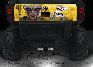 Graphics Kit For Can-Am Commander 800 1000 Xt Tailgate  "The Jesters Grin " Yellow Model - Darkside Studio Arts LLC.