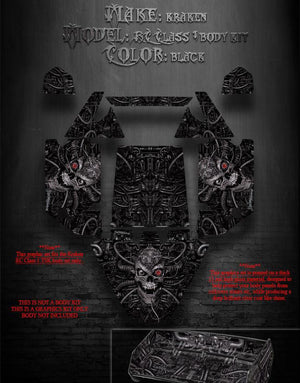 'Machinehead' Hop Up Skin Kit Fits Kraken Rc Class 1 Body Wrap Graphics Body # Tr630A - Darkside Studio Arts LLC.