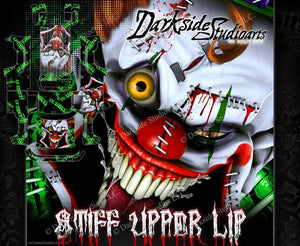 'Stiff Upper Lip' Themed Clown Graphics Wrap Skin Fits Arrma Outcast Truck Body # Ar406086 - Darkside Studio Arts LLC.