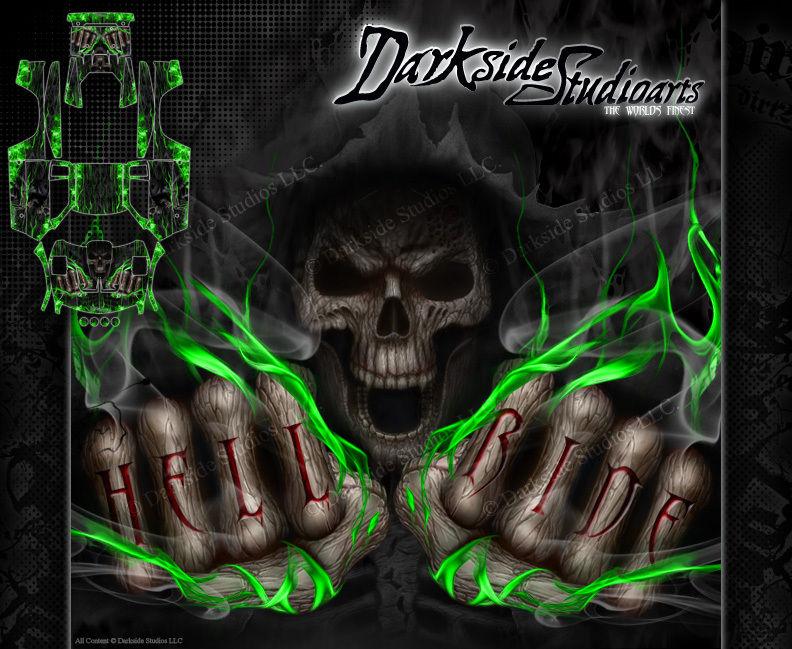 Hpi Baja 5T Graphics Wrap Decals "Hell Ride" Fits Lexan Body & Wing Truck Parts | Darkside Studio Arts LLC.