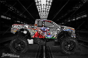 Redcat Rampage 4Wd Truck Wrap Graphic Decals "Ticket To Ride" Fits Oem 1/5 Body - Darkside Studio Arts LLC.