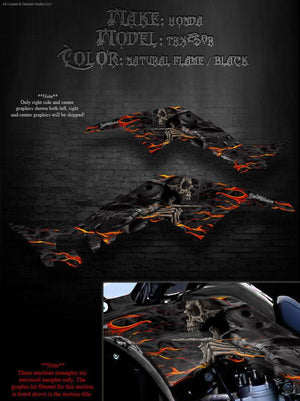 Graphics For Honda Trx250R "Hell Ride" Side Panel   Natural / Black For Oem Parts - Darkside Studio Arts LLC.