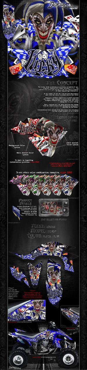 Graphics Kit For Yamaha 2004-2013 Yfz450  Wrap Decal  "Lucky" Fits Oem Plastics Parts - Darkside Studio Arts LLC.
