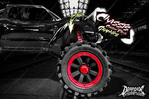 'Carbon Fiber' Printed Accessory Graphics Fits Shock Towers On Traxxas X-Maxx Chassis 6S 8S - Darkside Studio Arts LLC.