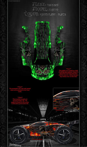 Hell Ride' Decal Kit Fits Oem Body # Tra5611 On Traxxas E-Revo Graphics Wrap Flames - Darkside Studio Arts LLC.