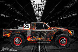 'Hell Ride' Graphics Skin Kit Fits Traxxas Slash 4X4 Oem Lexan Body - Darkside Studio Arts LLC.