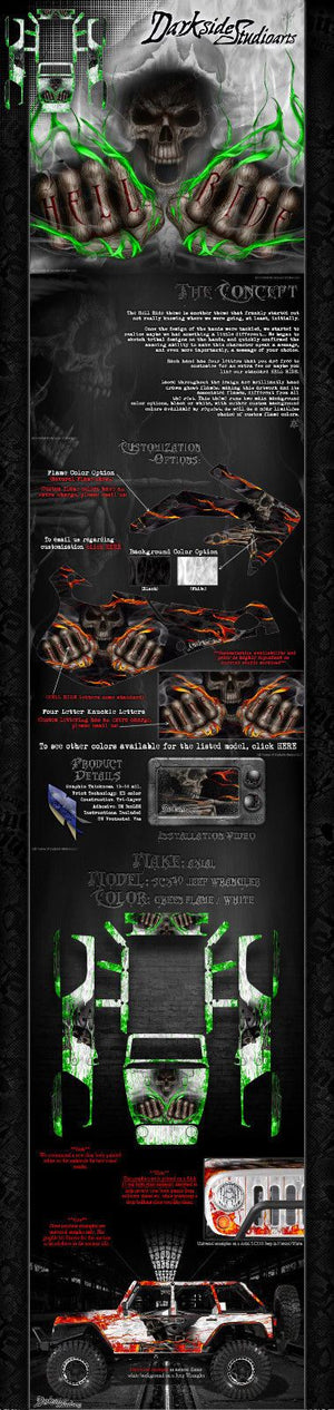 'Hell Ride' Skin Hop Up Kit Fits Axial Scx10 Jeep Wrangler Body # Ax04035 - Darkside Studio Arts LLC.