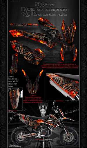 "Hell Ride" Graphics Wrap Decal Kit Fits Ktm 2008-2020 Smc690 Lc4 Smc-R - Darkside Studio Arts LLC.