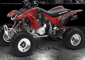 Graphics For Honda 300Ex Trx300Ex 1993-2006 Atv  Decals "The Outlaw" For Red Parts - Darkside Studio Arts LLC.