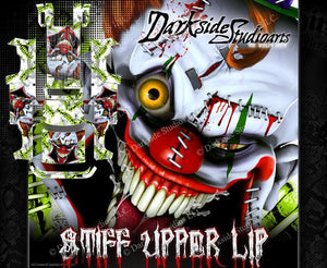 'Stiff Upper Lip' Themed Clown Graphics For Arrma Outcast Truck Body # Ar406086 - Darkside Studio Arts LLC.