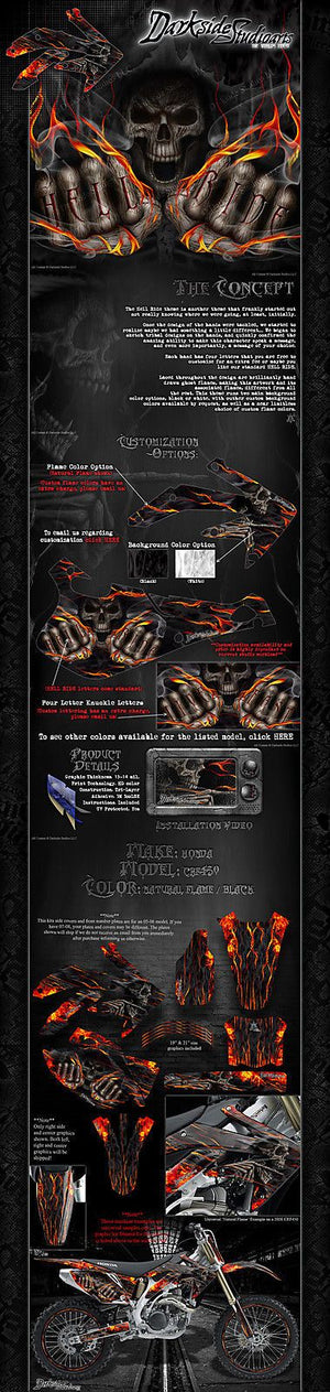 Graphics For Honda 2005-2008 Crf450R  Wrap "Hell Ride" For Oem Parts Fenders - Darkside Studio Arts LLC.