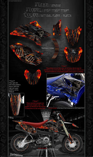 Graphics Kit For Yamaha 2000-2020 Dt50 Ttr50 Ttr90 "Hell Ride"  Wrap Fits Oem Plastics - Darkside Studio Arts LLC.