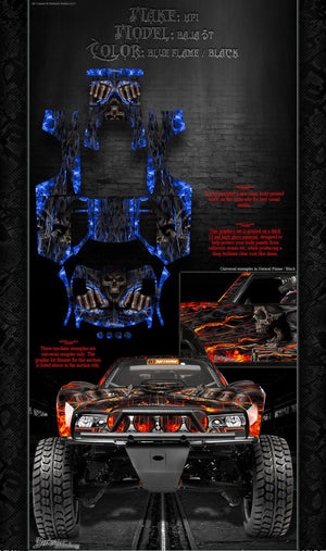 Hpi Baja 5T Graphics Wrap Decals "Hell Ride" Fits Lexan Body / Wing Parts - Darkside Studio Arts LLC.