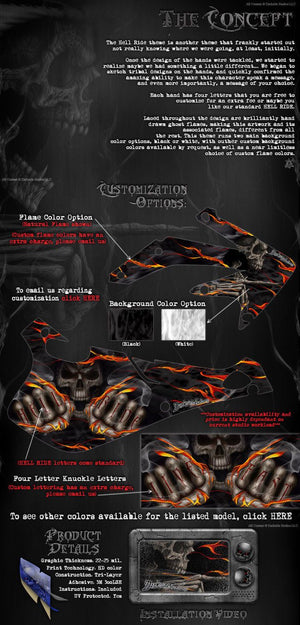 Graphics Kit For Yamaha Raptor 660  Decals  Fit Oem Parts "Hell Ride" Natural / Black - Darkside Studio Arts LLC.