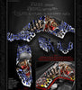 GRAPHICS KIT FOR YAMAHA RAPTOR 660 DECAL WRAP BLUE "THROTTLE JUNKIE" FOR OEM PLASTICS | Darkside Studio Arts LLC.
