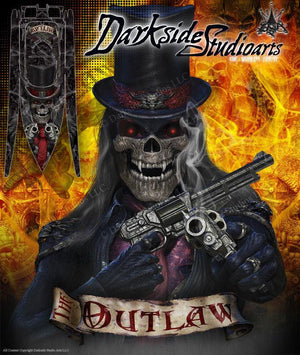 'The Outlaw' Themed Graphics Wrap Skin Fits Pro-Boat Impulse 31 Deep V Hulls - Darkside Studio Arts LLC.