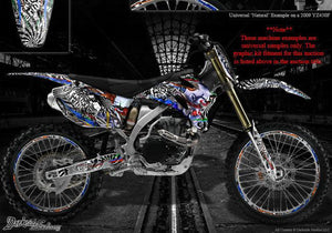 Graphics Kit For Yamaha Yz250F Yz450F 2003-2005 4-Stroke   "Ticket To Ride" Wrap Decal - Darkside Studio Arts LLC.