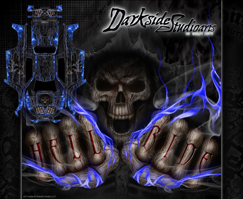 'Hell Ride' Graphics Wrap Fits Traxxas X-Maxx Proline Ford Raptor, Chevy Silverado, Brute Bash & Stock Body | Darkside Studio Arts LLC.