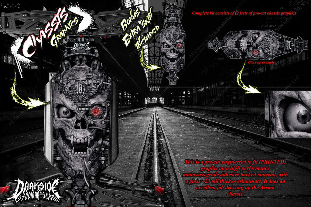 'Machinehead' Themed Chassis Skin Made To Fit Yokomo Yz-2 Yokz2-0023 | Darkside Studio Arts LLC.