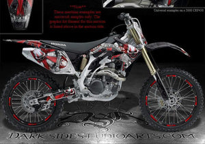 Graphics For Honda 2004-2009 Crf250  Decals For Oem Plastics "The Freak Show" Black - Darkside Studio Arts LLC.