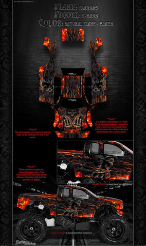 'Hell Ride' Graphics Wrap Decals Fits Tra3911 Oem Lexan Body Parts Traxxas E-Maxx - Darkside Studio Arts LLC.