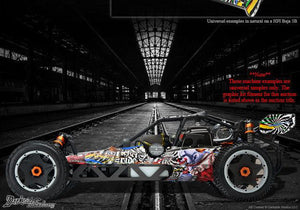 Hpi Baja 5B Ss 1/5 Wrap Decals Graphics "Ticket To Ride" Fits Oem Body Parts - Darkside Studio Arts LLC.