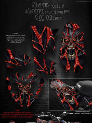 Graphics Kit For Polaris Predator "The Demons Within"   For Oem Plastics Parts Decals - Darkside Studio Arts LLC.