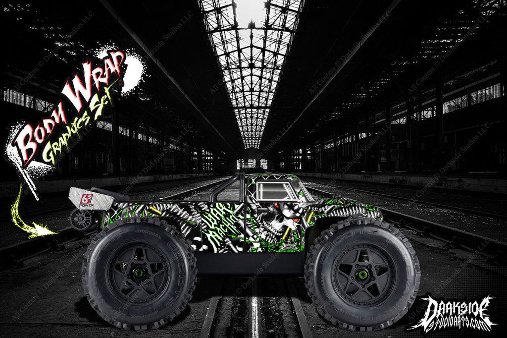 'War Machine' Themed Graphics Skin Kit For Arrma Outcast Truck Body # Ar406086 | Darkside Studio Arts LLC.