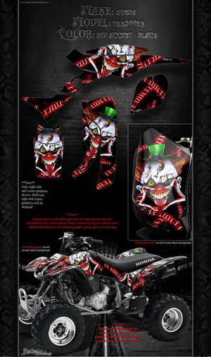 Graphics For Honda Trx300Ex 1993-2006 Wrap Decals   'Stiff Upper Lip' - Darkside Studio Arts LLC.