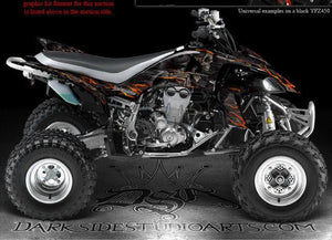 Graphics Kit For Yamaha Yfz450 2004-2013 "Hell Ride" Blue /  Black  For Oem Fenders Parts - Darkside Studio Arts LLC.