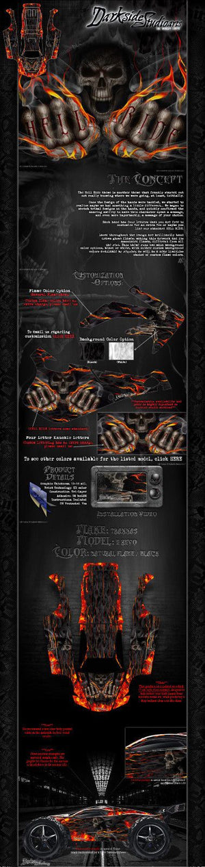 'Hell Ride' Fits Oem Lexan Body Parts Traxxas E-Revo Graphics Wrap Decals - Darkside Studio Arts LLC.
