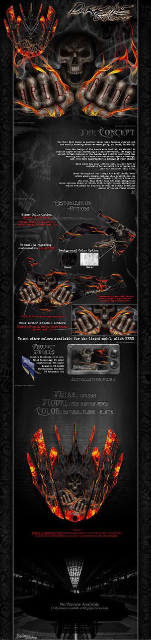 Graphics Kit For Yamaha Fzr Waverunner Gx1800 2009-16 Jetski Hood Wrap  'Hell Ride' Skin - Darkside Studio Arts LLC.