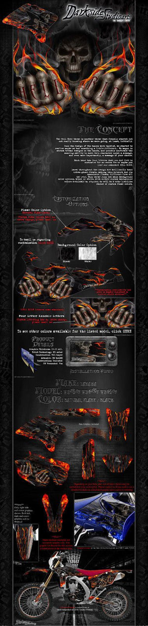 Graphics Kit For Yamaha 1995-2006 Wr250F Wr426F Wr450F "Hell Ride"  Wrap Fits Oem Parts - Darkside Studio Arts LLC.