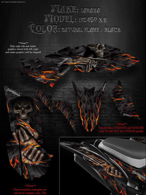 Graphics Kit For Yamaha 2009-2013 Yfz450X Yfz450R "Hell Ride" Natural /  Black  Wrap - Darkside Studio Arts LLC.