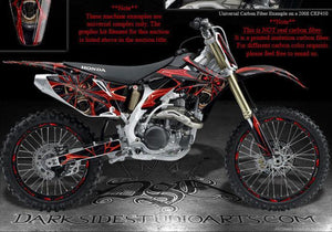 Graphics For Honda 2004-2009 Crf250 Crf250R  "The Demons Within" Carbon Fiber Edition - Darkside Studio Arts LLC.