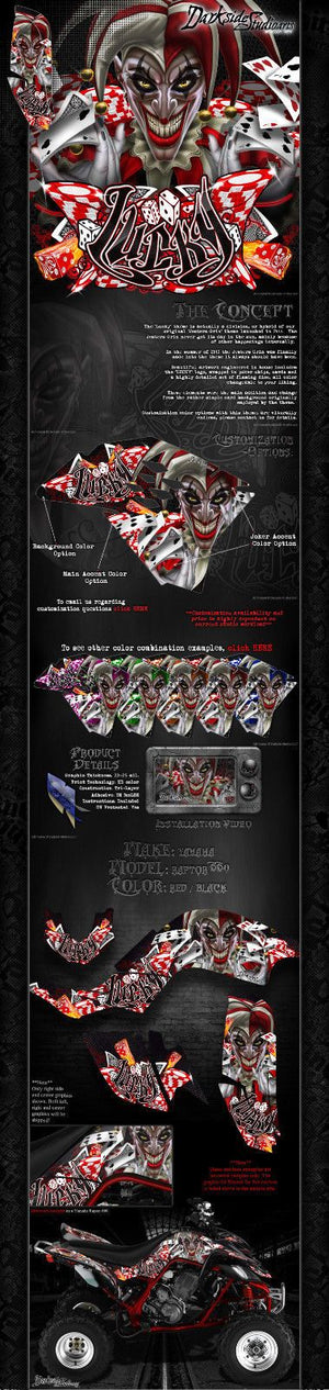 Graphics Kit For Yamaha Raptor 660   "Lucky" Decals Wrap Set Fits Oem Parts & Plastics - Darkside Studio Arts LLC.