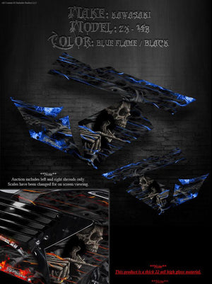 Graphics Kit For Kawasaki Zx-14R 2007-2011 "Hell Ride" Lower Shroud  Wrap Decal  08 09 - Darkside Studio Arts LLC.